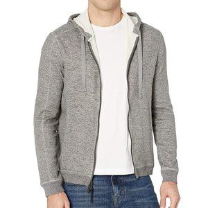 John Varvatos Pelham Zip Front Hoodie Nickel Grey